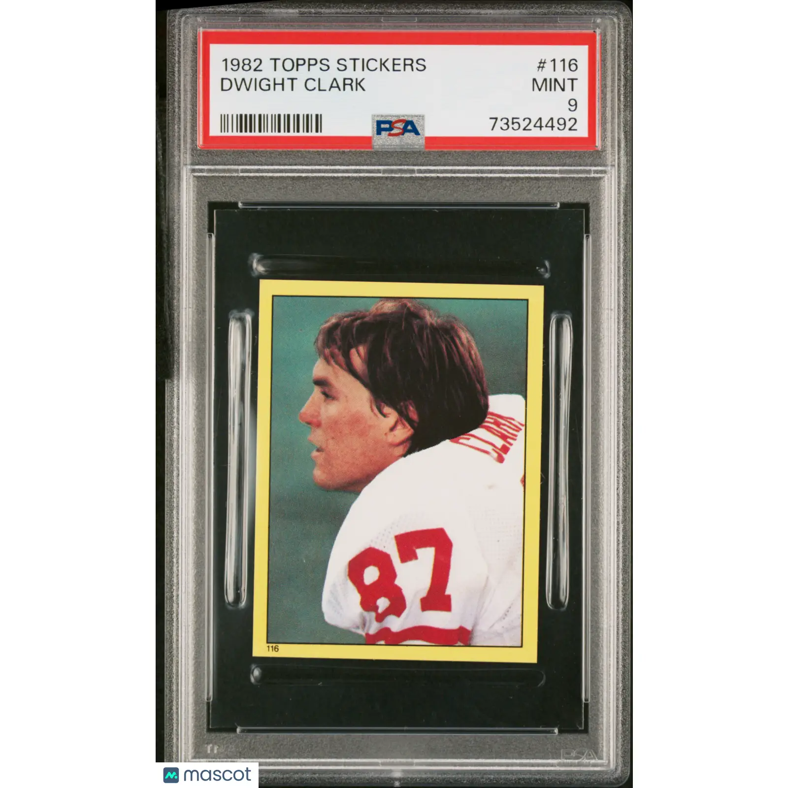 Dwight Clark PSA 1982 Topps Stickers Football #116 9 73524492