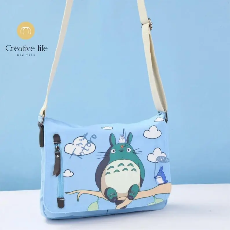 Anime Canvas Satchel Bag, Japanese Style, Reusable Messenger Bag,Gifts for Him,Birthday,Back to School