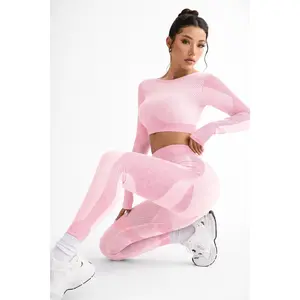 2pcs Hot-selling New Sports Tight Running Breathable Seamless Yoga Suit Women's Outdoor Fitness Suit Women's