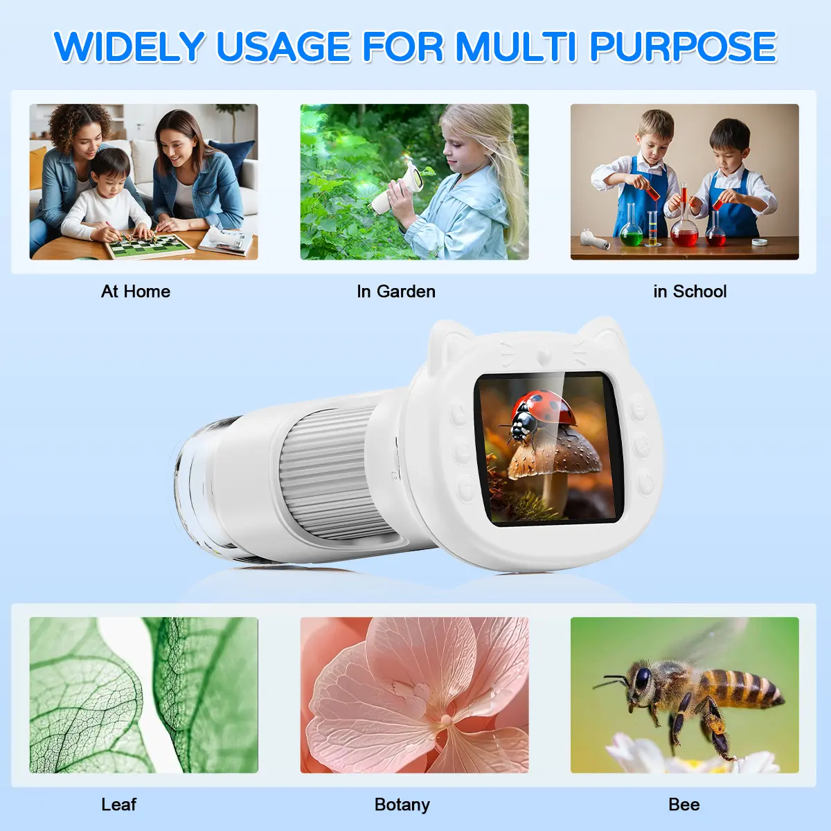 2026 Upgrade] Aspoven 1000X Kids Microscope with Built-in Photo