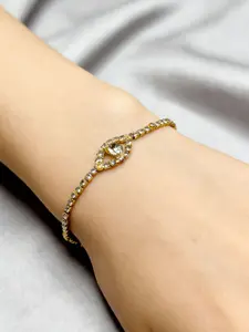 Adjustable Women's Bracelet, Sparkling Claw Chain Design, Elegant Ethnic Pattern, Fall & Winter Fashion Accessory, Adjustable Bangle