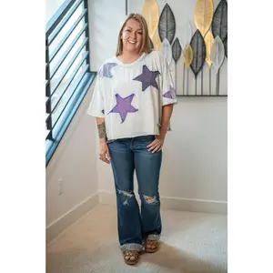 Oli & Hali Washed Star Patchwork Tee