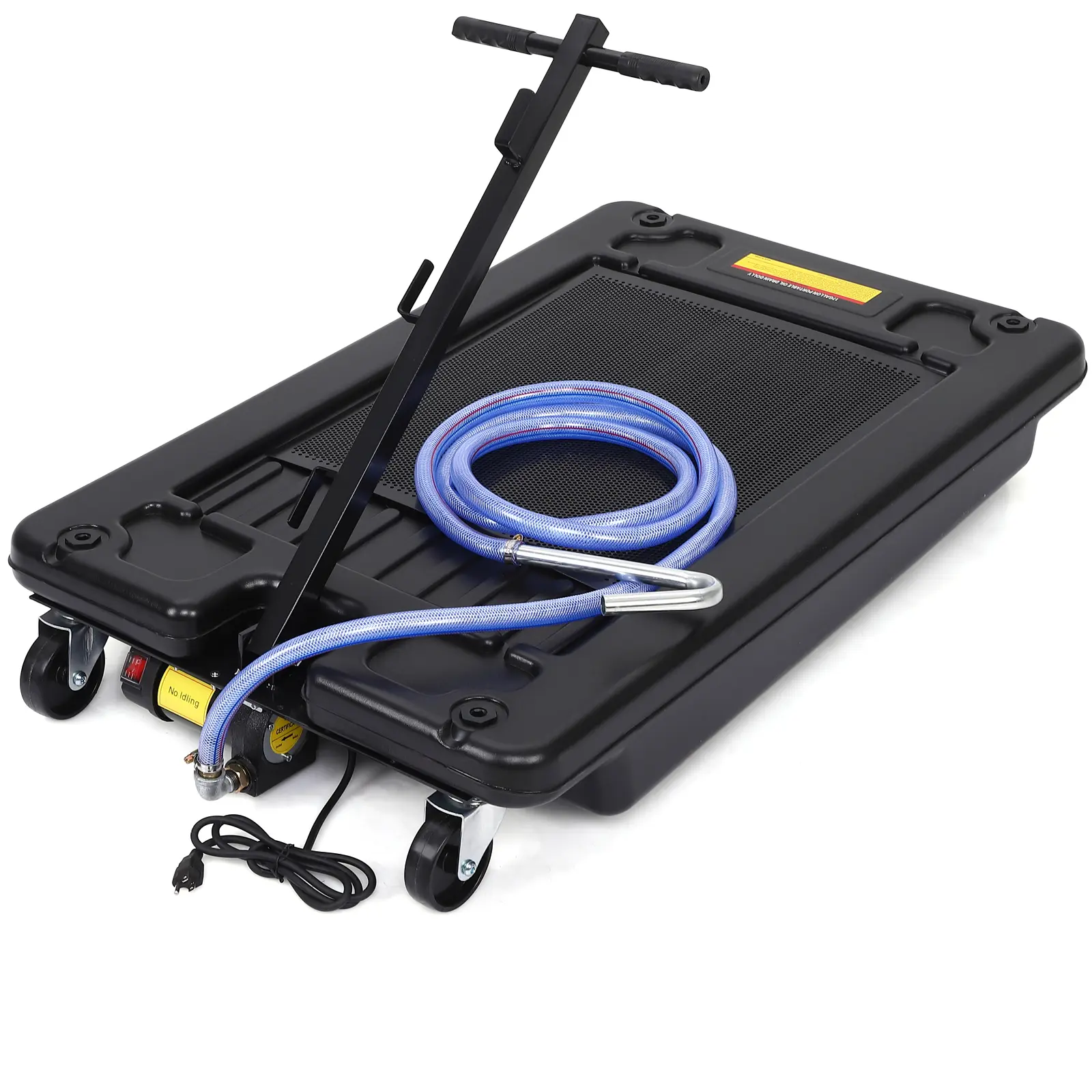 Garvee Low-Profile Rolling Oil Drain Pan Cart, 110V Electric Pump - 8 ft Hose - Folding T-Handle - Heavy-Duty Used Oil Catch Tank for Cars/Trucks/SUVs/RVs, 20 Gallon