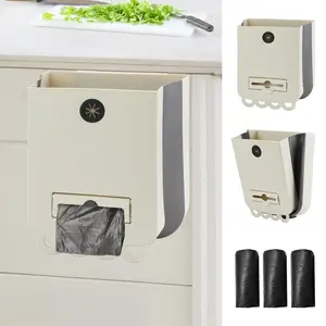 Collapsible for, with 60 Pcs of Garbage Bags, Folding Garbage Bin, Compost Bin 2.64 Gallon