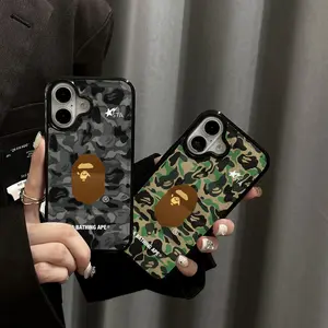 BAPE Black Puffy iPhone Case Full Camera Protection Cover 11 12 13 14 15 16 17 Pro Max