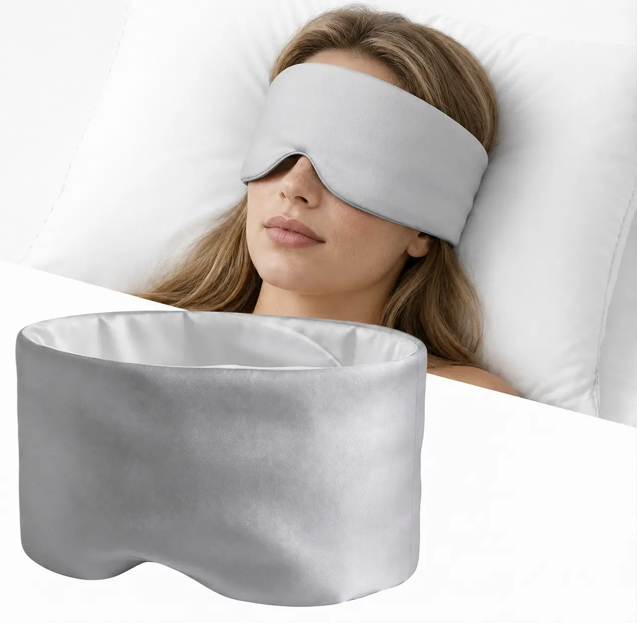 Premium Weighted Sleep Mask | Dual-Sided Silk & Cotton | Total Blackout Comfort for Deep Rest, Travel & Side Sleepers