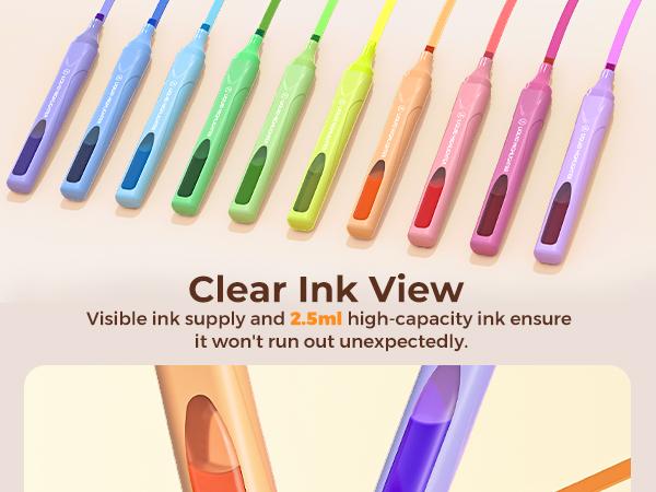 Four Candies Cute Pastel Highlighters, 10 PCS Highlighters Assorted Colors, Soft Chisel Tip, Clear Ink View, Aesthetic Highlighter Set for Organizing and Coloring & Back to School Supplies