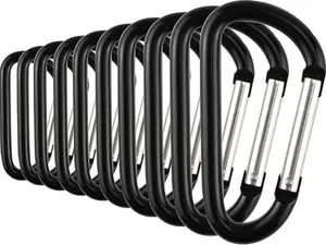 Aluminum Carabiner Clip Snap Hook Keyring 1.5/1.9/2.2/2.4/2.8 Inch Carabiners Keychains Black(10P/20P) Aluminum Carabiner Clip Snap Hook Keyring 1.5/1.9/2.2/2.4/2.8 Inch Carabiners Keychains Black(10P/20P)