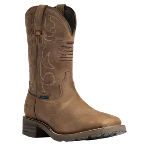 Ariat Men's Hybrid Patriot Waterproof Distressed Brown Boots 10038354