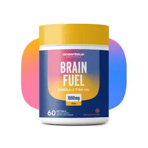 OceanBlue Essentials Brain Fuel – Burpless Fish Oil – High Potency Omega-3 DHA for Brain and Eye Support