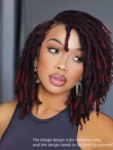Short Afro Curly Twist Wigs, Synthetic Soft Wigs, Crochet Braids for Cosplay, Anime or Costume Party, Striking Natural Fluffy Hair Wigs with Bangs for Daily & Party Hairstyle Decoration