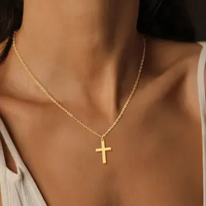 KOPERIN Gold Cross Necklace For Women Dainty Pendant Choker Necklaces Aesthetic Gifts For Fashion