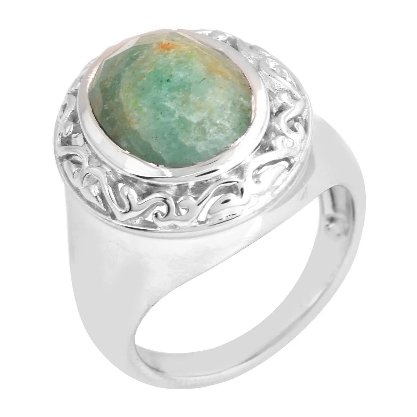 Affinity Gems Dyed Emerald Solitaire Ring, Sterling Affinity Gems Dyed Emerald Solitaire Ring, Sterling