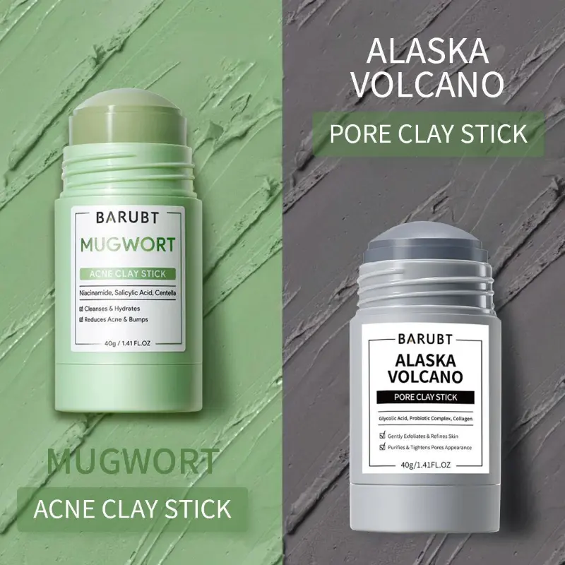 Wormwood Mud Mask Stick, No-Mess Deep Cleansing, Blackhead Remover, Gentle Soothing, Pore Tightening & Oil Control