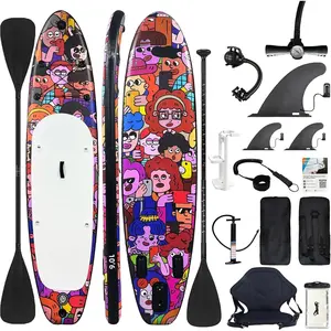 10'6" Wide Inflatable Stand Up Paddle Board, Stable Paddle Boards for Adults, Includes Paddle, Seat, Fast-Electric Pump, Hand Pump, Action Sports Camera Mount, Waterproof Phone Case & Carry Bag