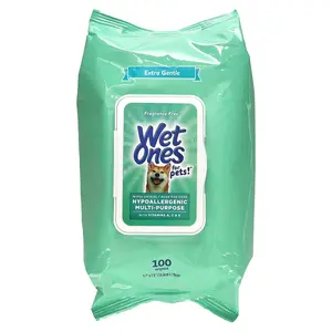 Wet Ones Hypoallergenic Multi-Purpose with Vitamin A, C & E Wipes, For Dogs, Fragrance Free , 100 Wipes