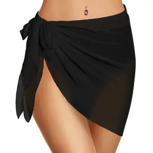 Women's Chiffon Sarong Beach Cover-Up, European & American Summer Short Wrap Skirt, Resort Cover Ups for Outdoor Swimwear Use