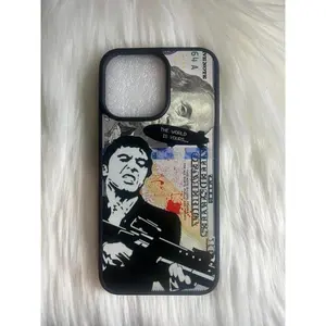 Scarface The world is yours Tony Montana hundred dollar bill Case for iPhone 15, 14, 13, 12, 11, XS, XR, 8, 7 & more, Cool Phone case, Phone accessories, Gift For Him, Gift For her V66 black phone real case