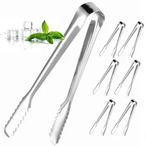 6/12pcs 16.5cm Serrated Ice Tongs, 430 Stainless Steel Sugar Cube Tongs, Durable Mini Serving Tongs, Ideal for Tea Parties/ /Ice Buckets/Charcuterie Boards/Desserts/Appetizers/Biscuits/Father'S Day
