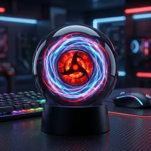 Sharingan 3D Crystal Ball Digital Video Player with WiFi - 2.76-inch Smart Memory Orb for Custom Photos & Videos - Desktop Animated Art Display tiktokshopspringglowup