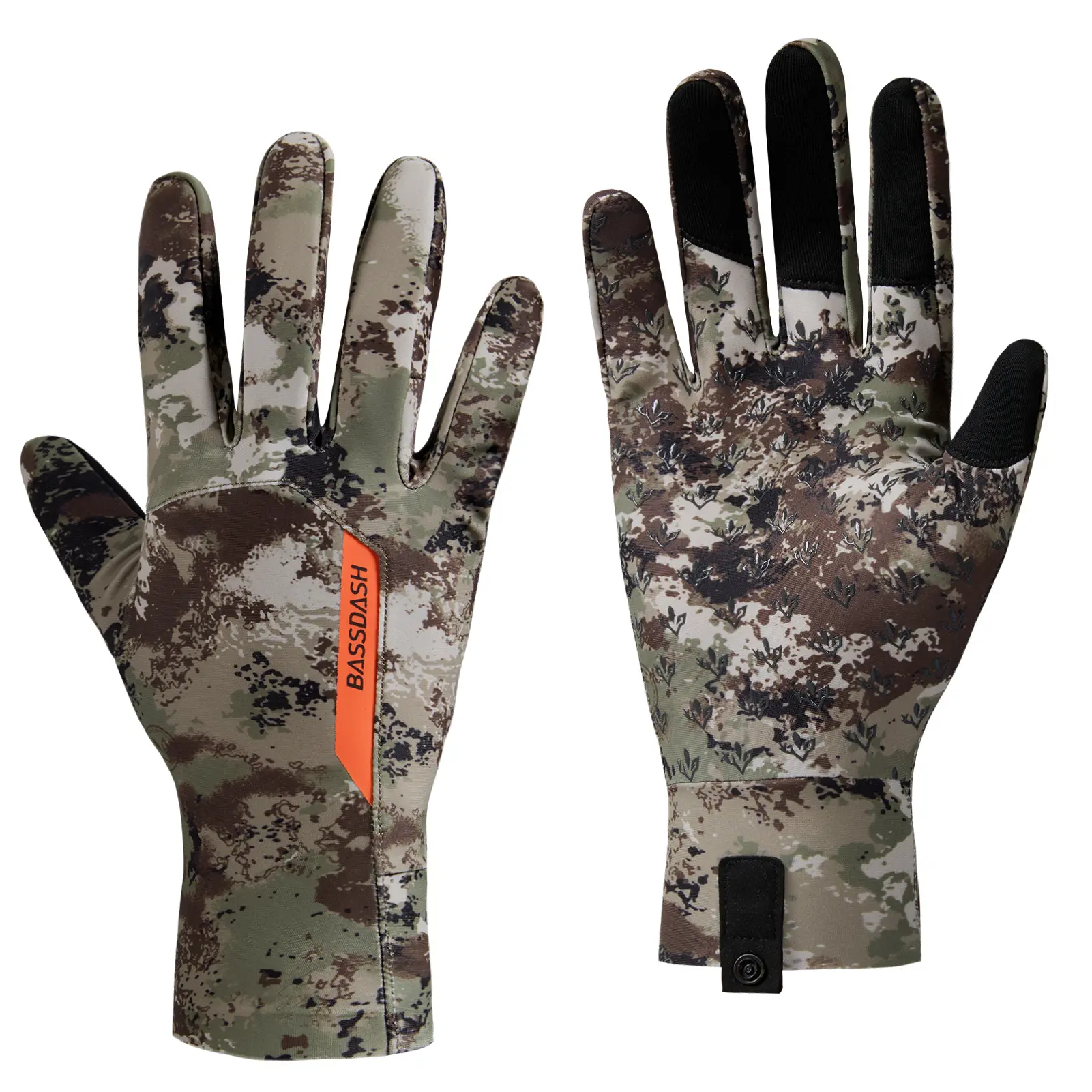 BASSDASH Camo Hunting Gloves Touchscreen Lightweight Glove for Warm Weather Turkey Fishing Outdoor Activities HG08