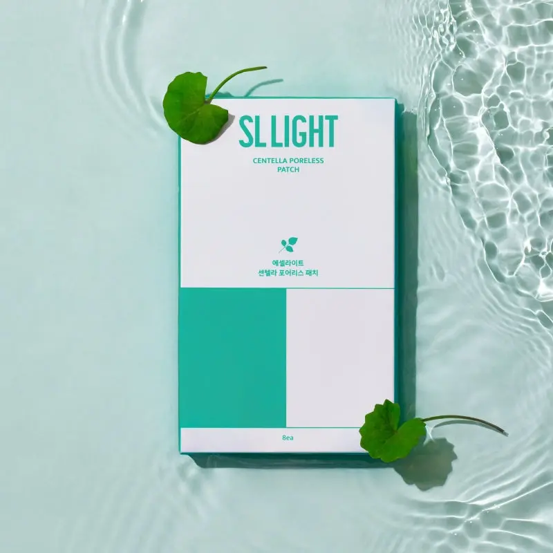 SLLIGHT Centella Poreless Patches (1 Box, 8ea) | Hydrocolloid Nose Pore Patch for Blackhead Removal | Calming Facial Patch with Centella Asiatica for Nose Area | Sebum Control | Korean Skincare