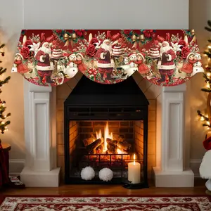 1 Pcs Christmas Fireplace Scarf, Warm-toned Santa Claus, 78.7in Durable Vinyl Material, Christmas Home Atmosphere Prop, Perfect for Home Fireplace Decor