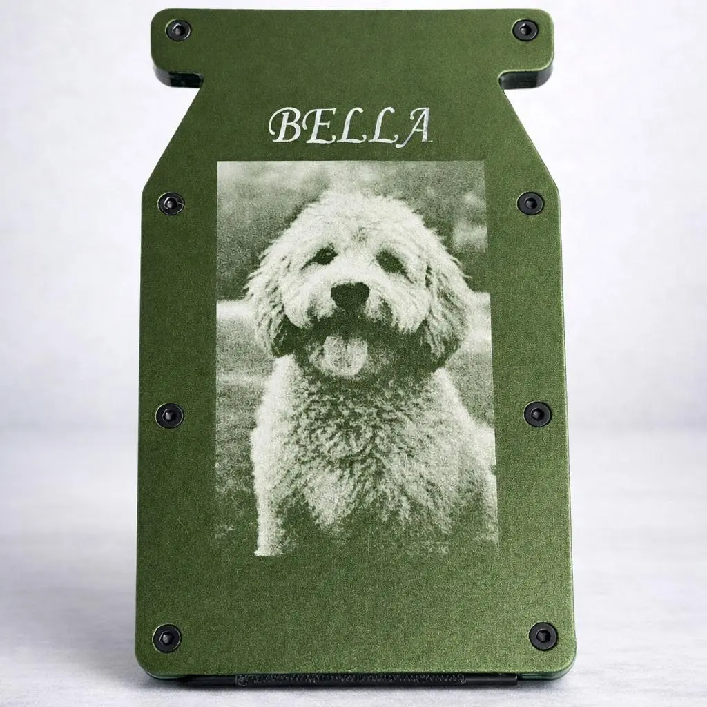 Personalized Photo Engraved Metal Wallet Custom RFID Blocking Card Holder Gift for Him Her Birthday Anniversary Fathers Day
