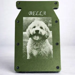 Personalized Photo Engraved Metal Wallet Custom RFID Blocking Card Holder Gift for Him Her Birthday Anniversary Fathers Day