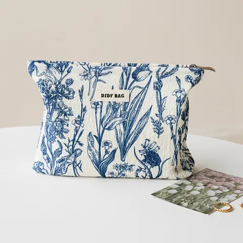 Floral Pattern Makeup Bag, Vanity Bag, Large Capacity Cosmetic Storage Bag, Beauty Storage Pouch, Zipper Makeup Organizer Pouch, Portable Makeup Organizer, Versatile Storage Bag for Travel & Daily Use, Cosmetics Organizer