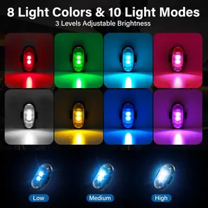 Strobe Lights with Remote Control, 8-Color and 10-Model Charging Waterproof Emergency Warning Lights Wireless Lights for Cars Motorcycle BikeAB15Rosavelle