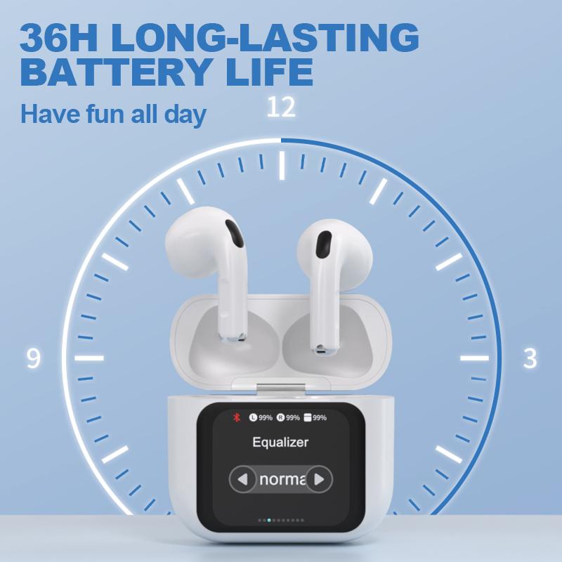 High-quality Bluetooth  Wireless Earbuds, Equipped with Display Screen and Includes Multiple Apps,Touch Sensitive Noise Canceling Headset, Chargeable Electronic Wireless Earphones for Work, Fitness and Outdoor