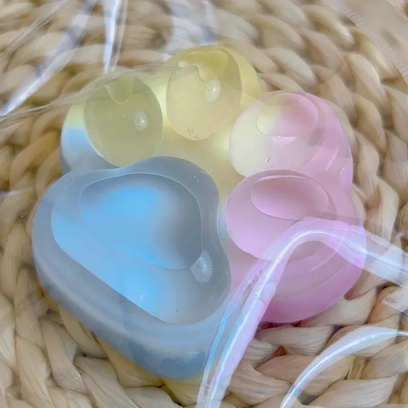 【2025 New】Handmade Taba Squishy Big Cat Paw Silicone Squeeze Toys for Stress Relief 3 Inch X-Large Size Cat Paw Giant Paw Squishy Fidget Toys for Anxiety&Relaxation|Desk Accessory for Adults (Rainbow)