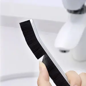Heavy-Duty Crevice Cleaning Brush – Black Nylon Bristles with Metal Edge & Ergonomic Handle for Tile Grout, Toilet Rim & Window Sill Deep Clean