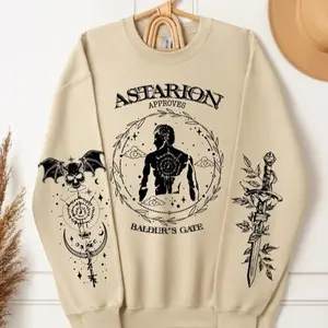 (3 sides) Baldurs Gate 3 Astarion Sweatshirt Hoodie, Astarion Sweater, Gamer Gift, Astarion Rogue, Video Game, Astarion Vamp Sweatshirt, BG3 Merch