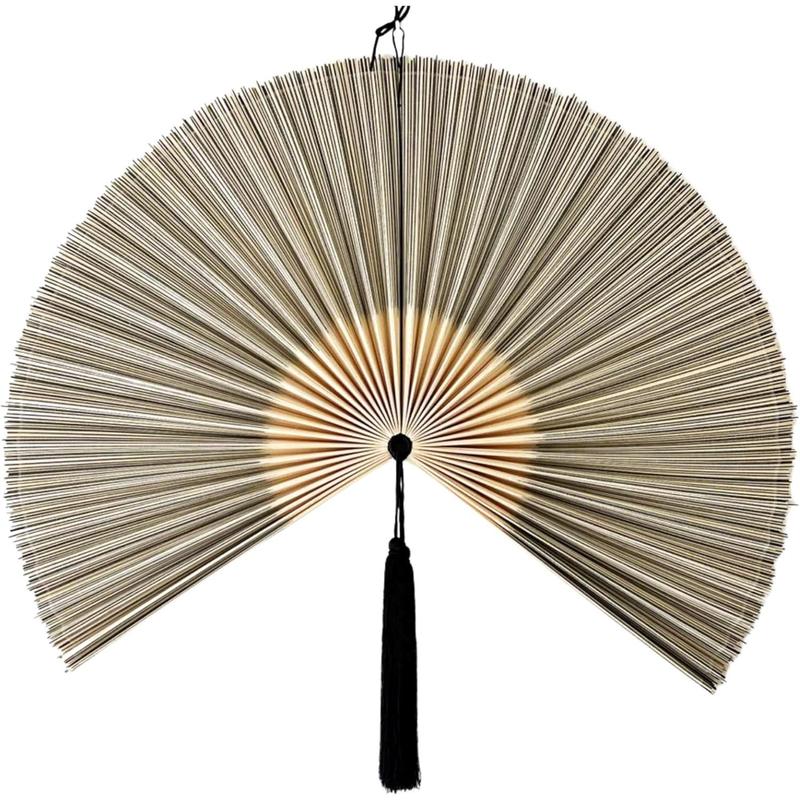 Fan Wall Decor,  Giant Fan, Large  Fan Wall Art For Boho Hanging Headboard, Decorative Folding Fans For Over Bed, Asia Trending
