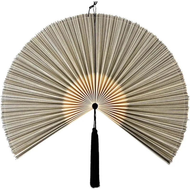 Fan Wall Decor,  Giant Fan, Large  Fan Wall Art For Boho Hanging Headboard, Decorative Folding Fans For Over Bed, Asia Trending