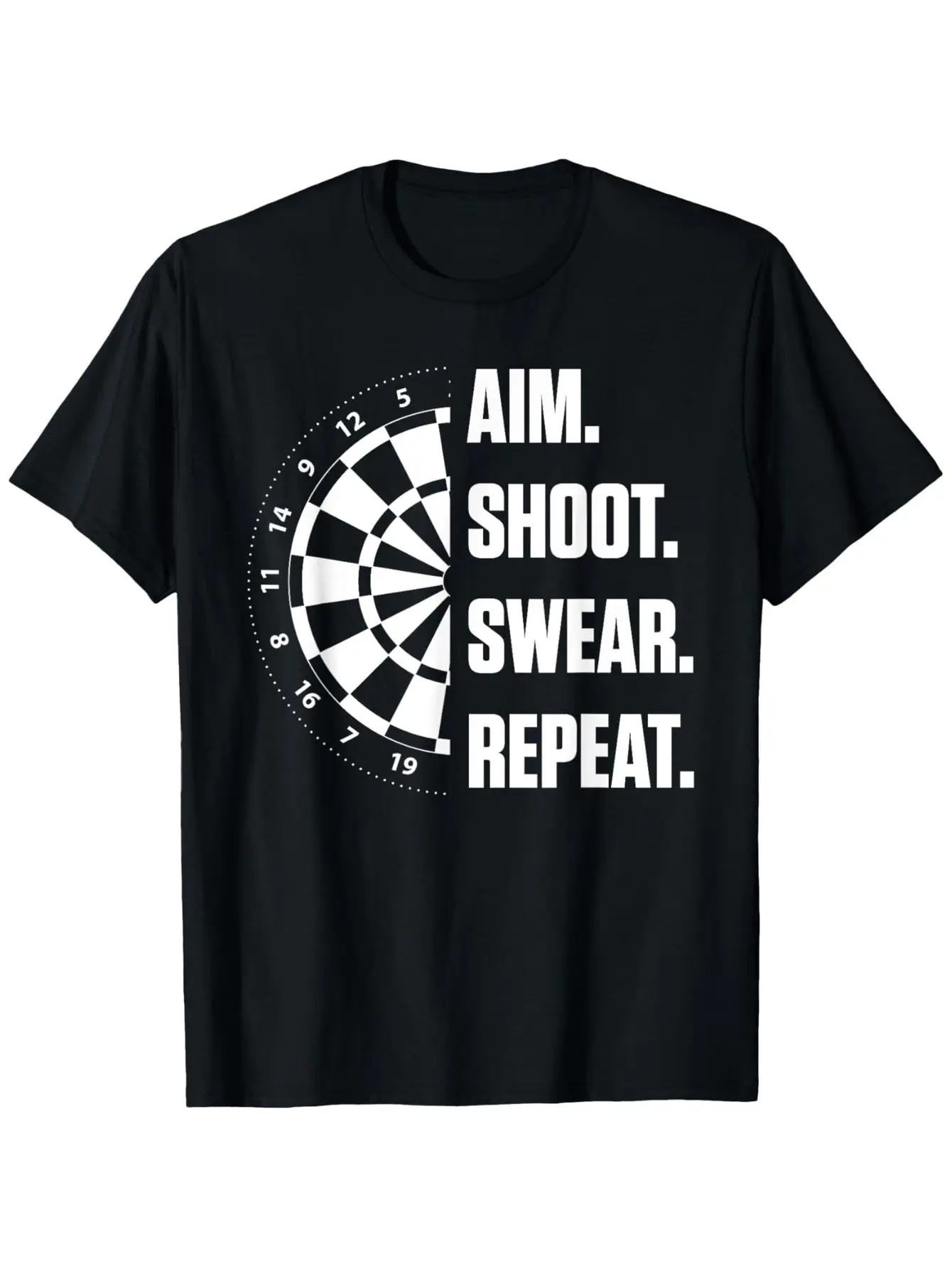 Men's Funny Dart Player T-Shirt with Dartboard  Bu unisex soft cotton short sleeve t shirt, vintage graphic casual tee for men women teens, perfect birthday holiday gift for camping travel gym daily street casual wear