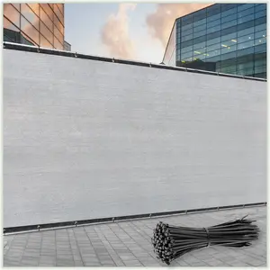 Custom-sized Grey 6' Fence Privacy Screen Windscreen Cover Fabric Shade Tarp Netting Mesh Cloth - Commercial Grade 170 GSM - Heavy Duty