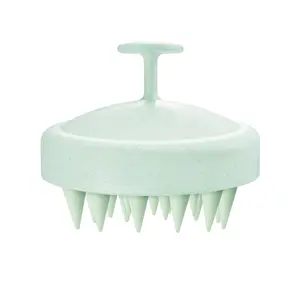 Scalp Massager for Hair Growth, Soft Silicone Shampoo Brush, Exfoliating Scalp Scrubber for Dandruff Removal & Relaxing Head Massage, Wet & Dry Use, All Hair Types, Wheat Straw Green