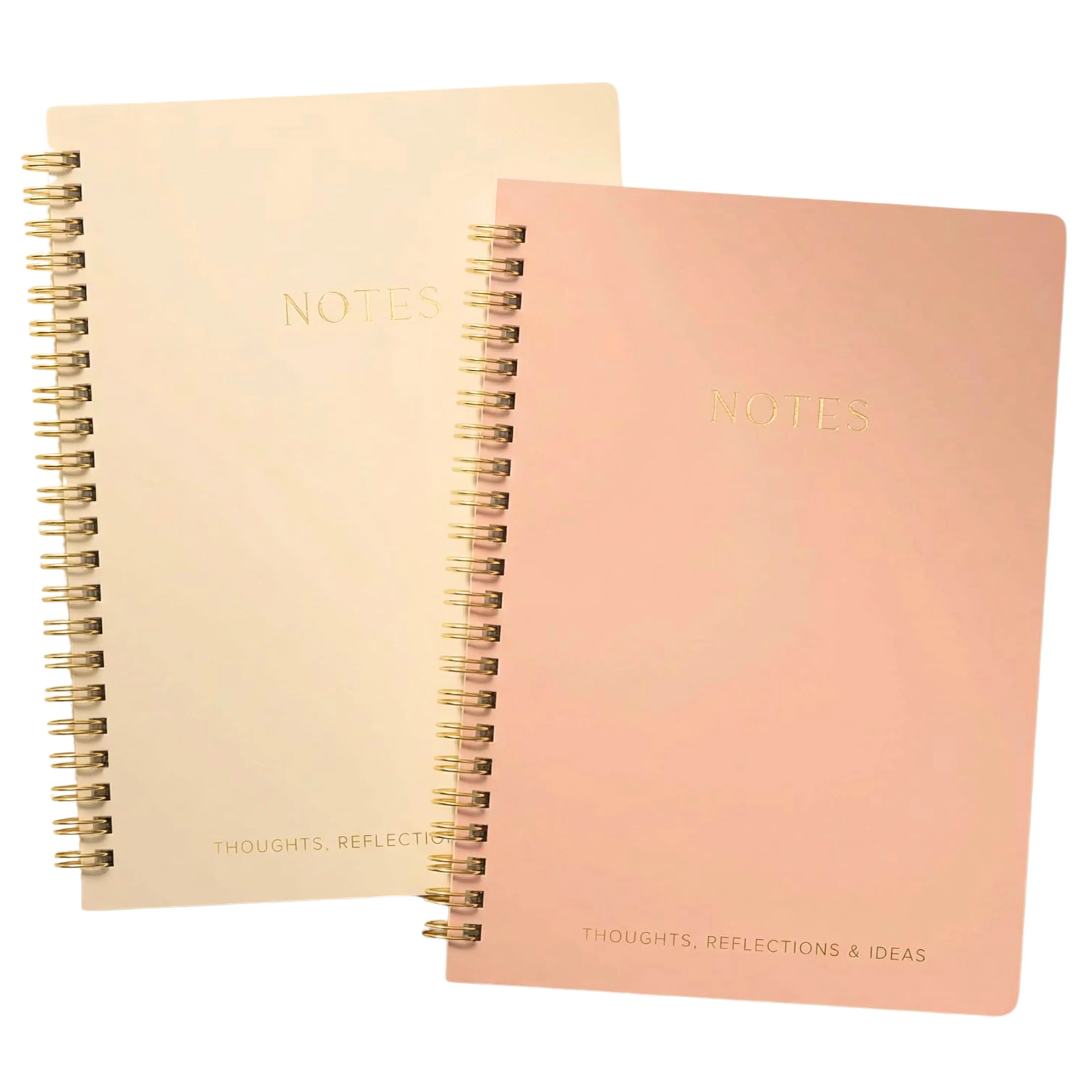 Cute Spiral Bound Notebook Set (2-Pack) - 8x6 In College Ruled A5 Office Stationery, Journaling Supplies with Pockets, Organizer Storage for Work & School, Women's Bible Study Journal