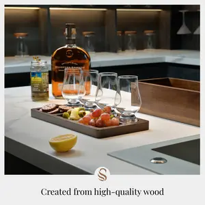 Glencairn Whiskey Glasses Set with Custom Flight Board - Engraved Wooden Box - Personalized Bourbon Gifts for Men who Have Everything Utensils