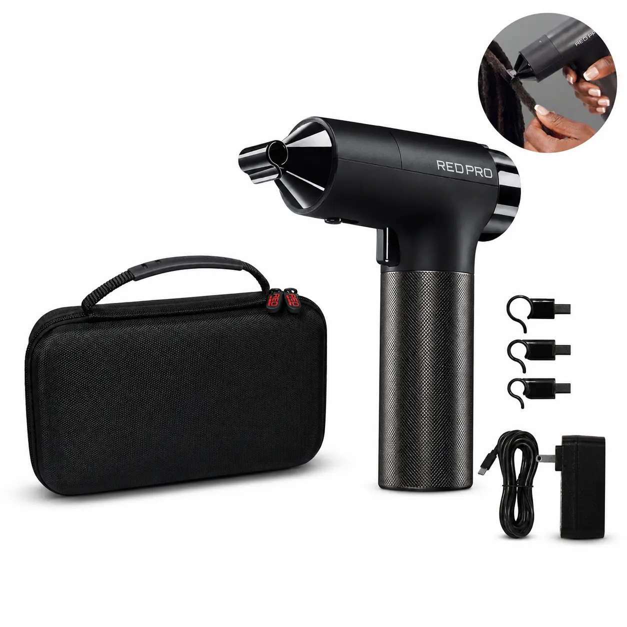 RED PRO LOC-KING Cordless Auto Loc Styler with a Pouch