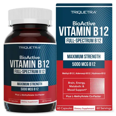 BioActive B12: Vitamin B12 Plus L-Methylfolate Healthcare Fitness Supplement Edible Dietary Bathroom