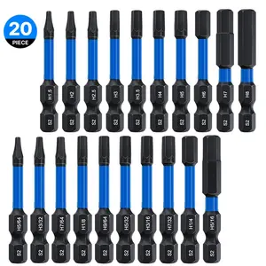 K7 Impact Hex Socket Wrench Drill Bit Set 20pcs, Drill Bits Set, Metric and Sae S2 Steel Magnetic, Cnc Precision, 1/4 Inch Hex Handle, 2 Inch Length