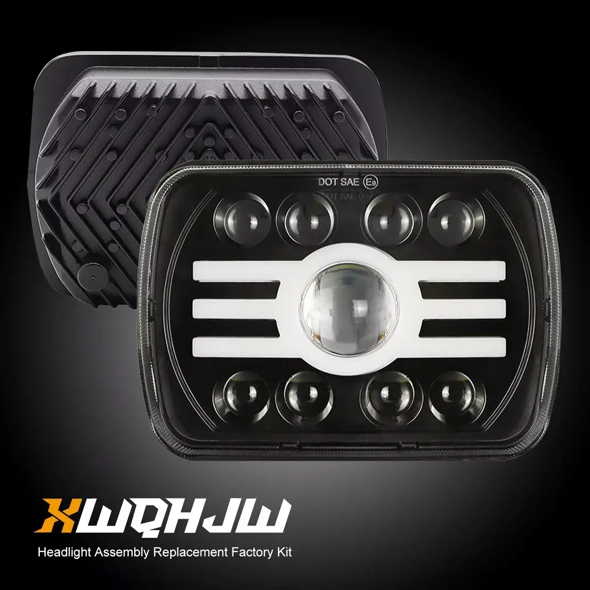 XWQHJW Car 2-Pack 110W 5x7/7x6 LED Headlights - 5x7 Inch 5x7 7x6 Headlight Headlamp, H6054 Waterproof H4 5600lm Low/8000lm High Beam, 3-Prong Plug, Plug-and-Play, DOT Approved for Nissan Pickup Hardbody 1983-1997, Led Light, Car Lighting