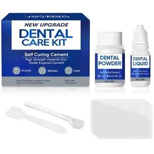 Dental Care Kit – Self‑Curing Zinc Oxide Eugenol Cement for Temporary Repairs – Fix Broken, Chipped Teeth, Crowns, Fillings & Bridges – 20g Powder + 10ml Liquid – Home Dental Repair Kit