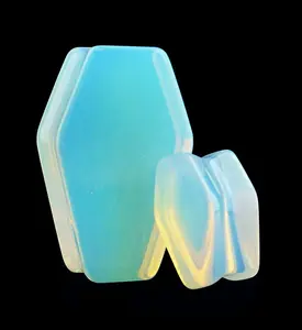 Opalite Glass Coffin Plugs