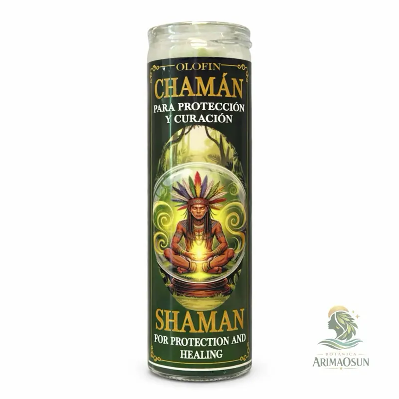 Green prayer candle - Shaman