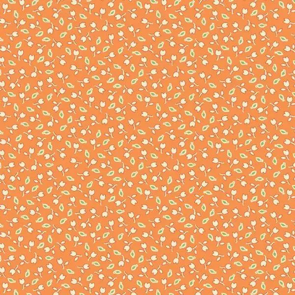 Fabric Marcus Orange Tulips Aunt Grace Goes Scrappy by the Quarter Yard R351529D-ORANGE